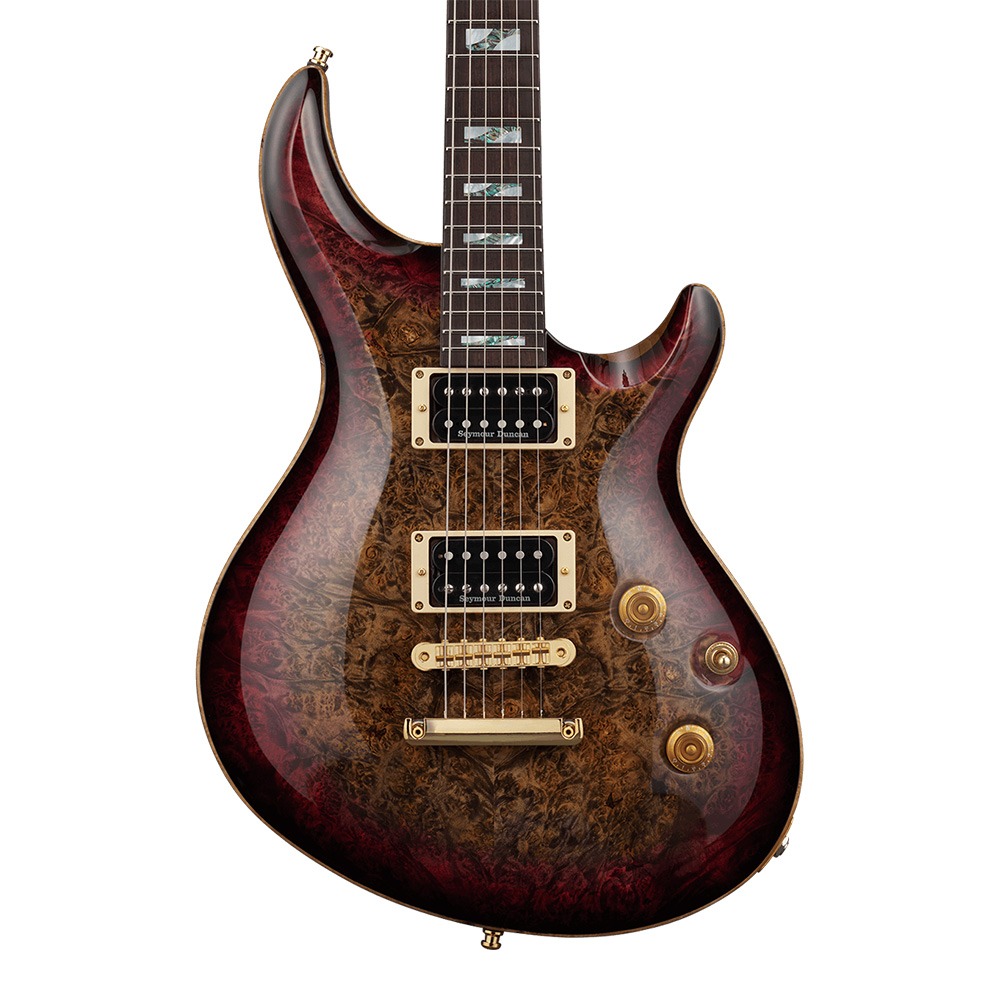 ESP <br>MYSTIQUE-CTM Burled Maple RERB (Reptile Red Burst)