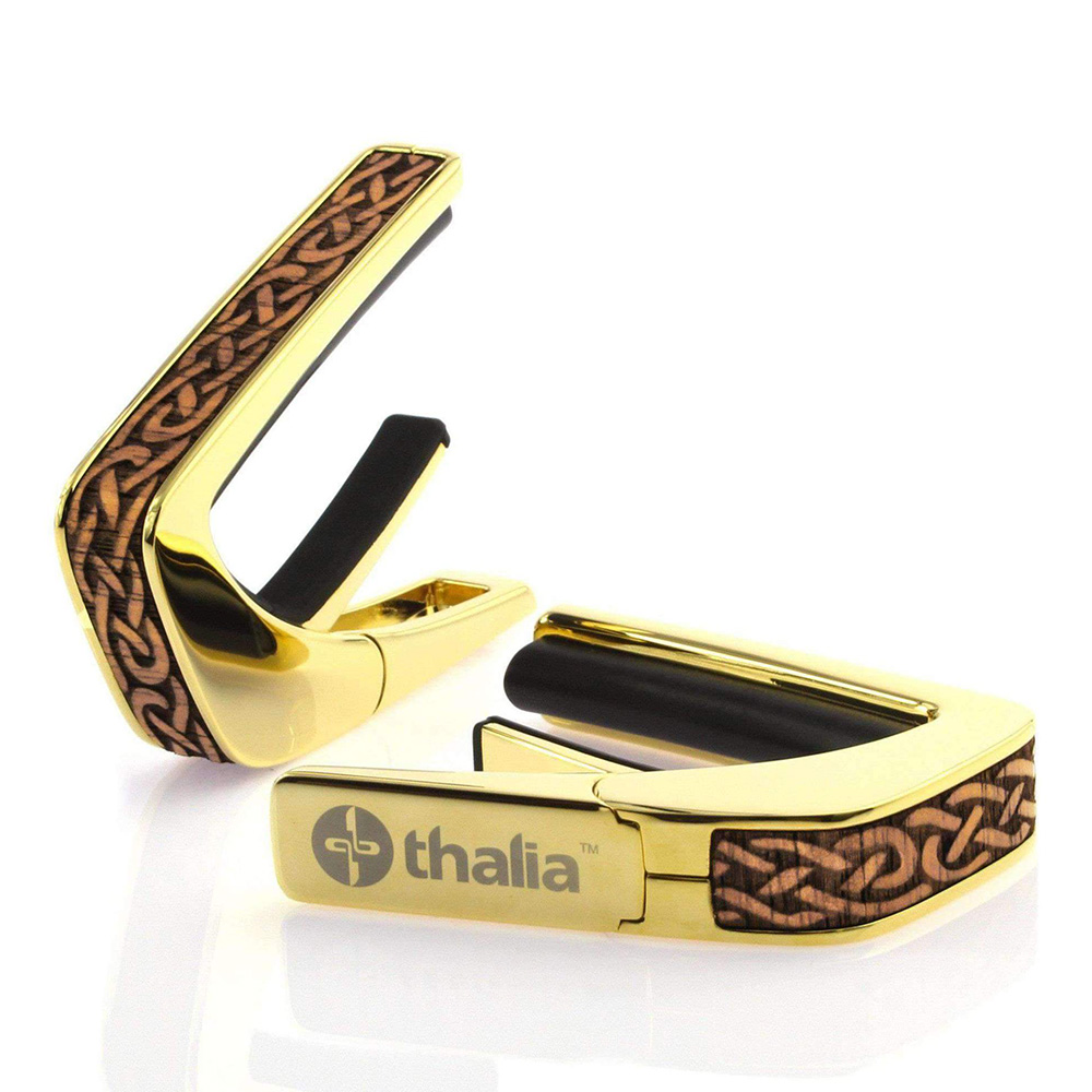 Thalia Capo <br>Engraved / Hawaiian Koa Celtic Knot / 24K Gold