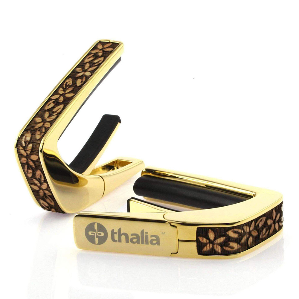 Thalia Capo <br>Engraved / Hawaiian Koa Plumeria Lei / 24K Gold