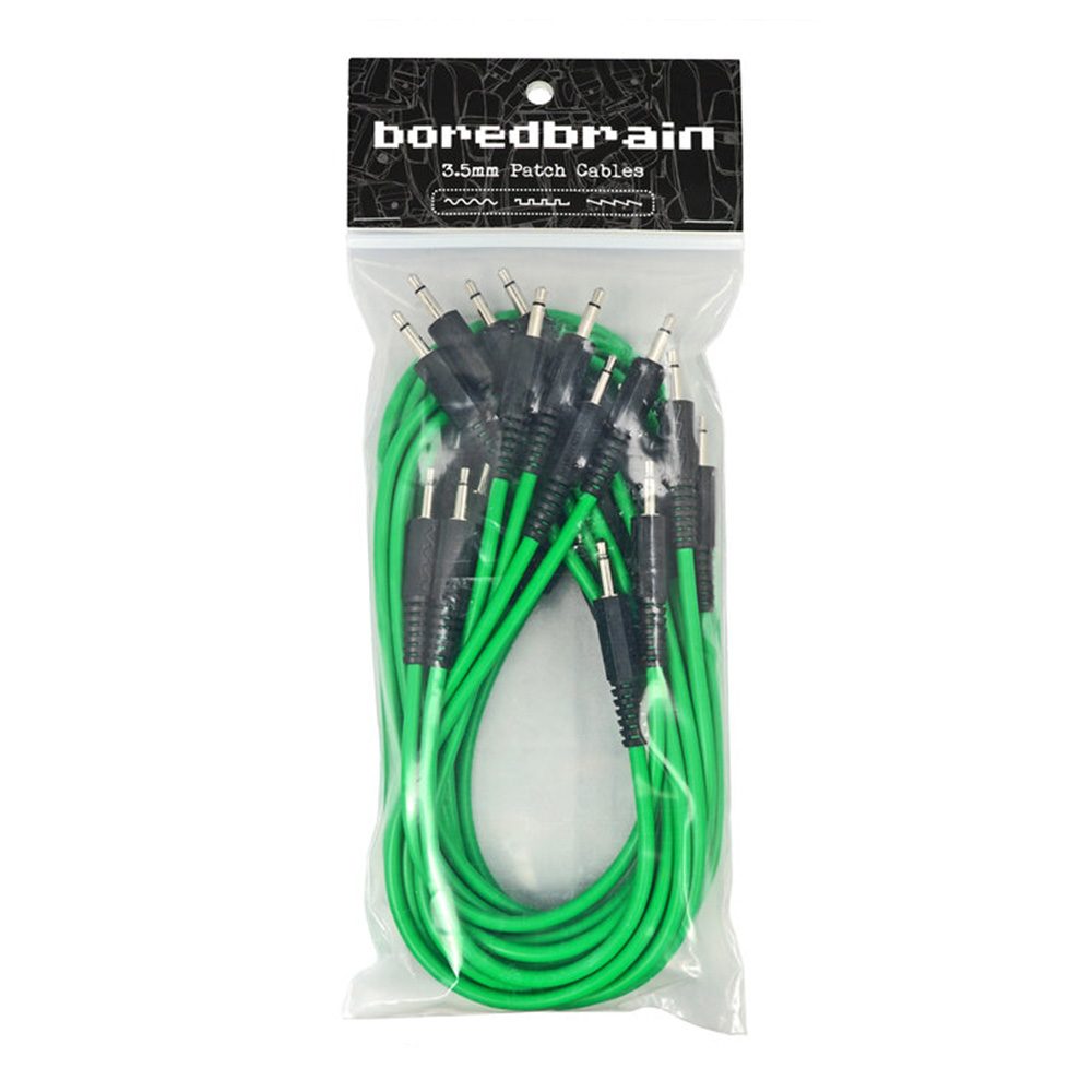 Boredbrain Music <br>Eurorack Patch Cables Essential 12-Pack Slime Green
