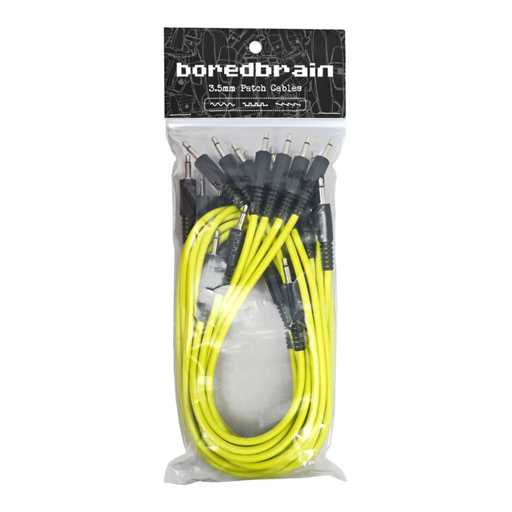 Boredbrain Music <br>Eurorack Patch Cables Essential 12-Pack Nuclear Yellow
