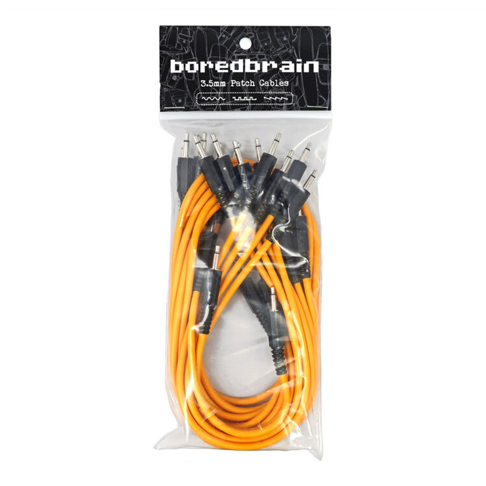 Boredbrain Music <br>Eurorack Patch Cables Essential 12-Pack Solar Orange