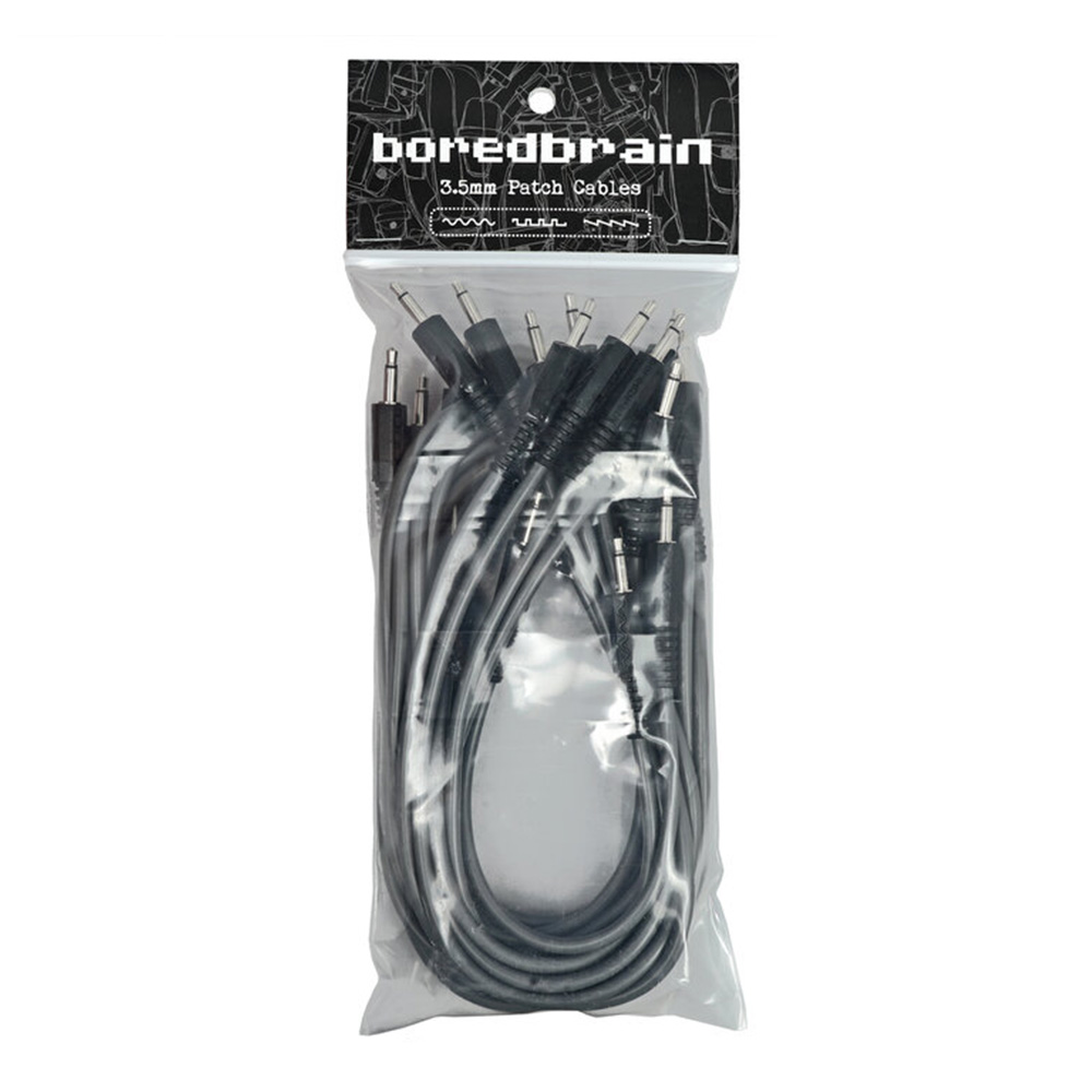 Boredbrain Music <br>Eurorack Patch Cables Essential 12-Pack Dark Graphite