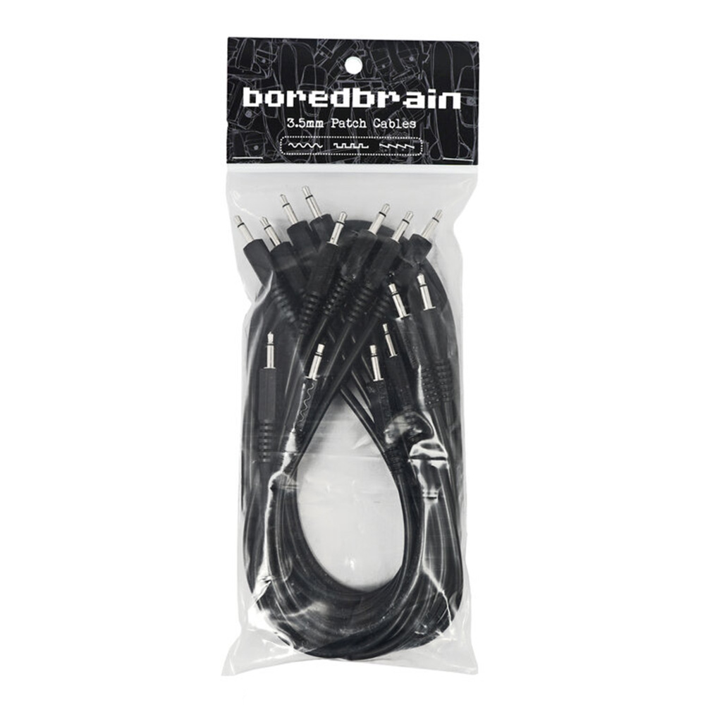 Boredbrain Music <br>Eurorack Patch Cables Essential 12-Pack Oblibion Black