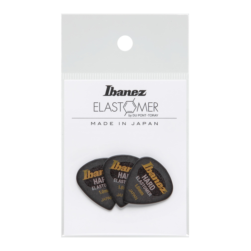 Ibanez <br>ELASTOMER Pick HARD 1.0mm 3PC [BEL16HD10S-HBK]