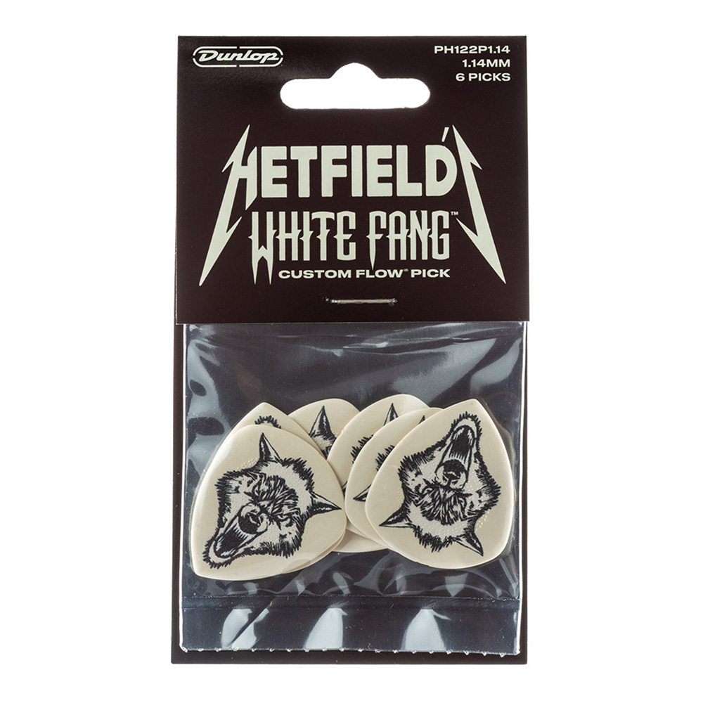 Jim Dunlop <br>PH122 Hetfield's White Fang Custom Flow Pick 1.14mm Players Pack