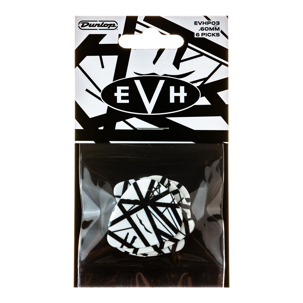 Jim Dunlop <br>EVHP03 EVH White With Black Stripes 0.60mm Players Pack