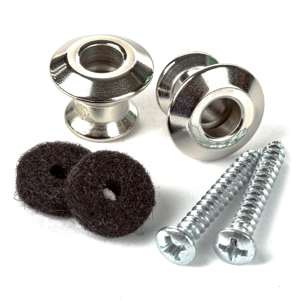 Jim Dunlop <br>STRAPLOK DUAL DESIGN STRAP BUTTON SET - NICKEL [2PSLS031N]