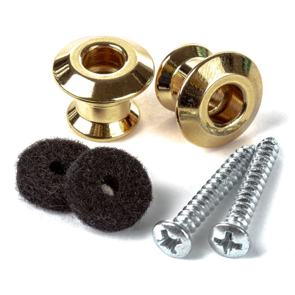 Jim Dunlop <br>STRAPLOK DUAL DESIGN STRAP BUTTON SET - GOLD [2PSLS034G]