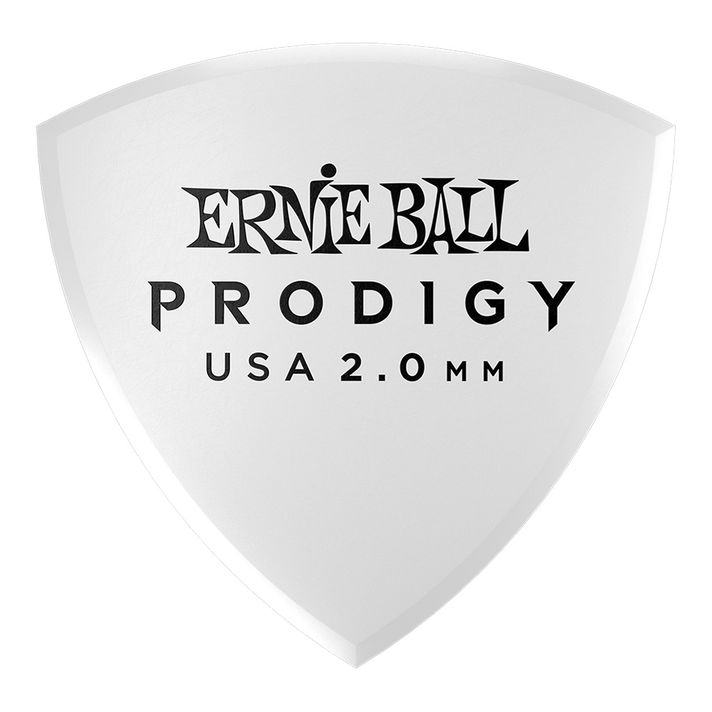 ERNIE BALL <br>#9338 2.0mm White Large Shield Prodigy Picks 6-Pack
