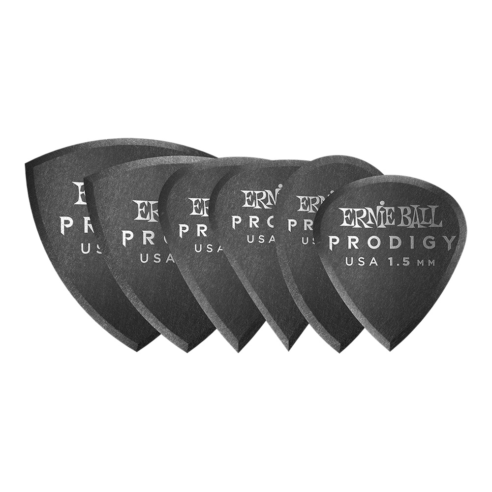 ERNIE BALL <br>#9342 1.5mm Black Multipack Prodigy Picks 6-Pack