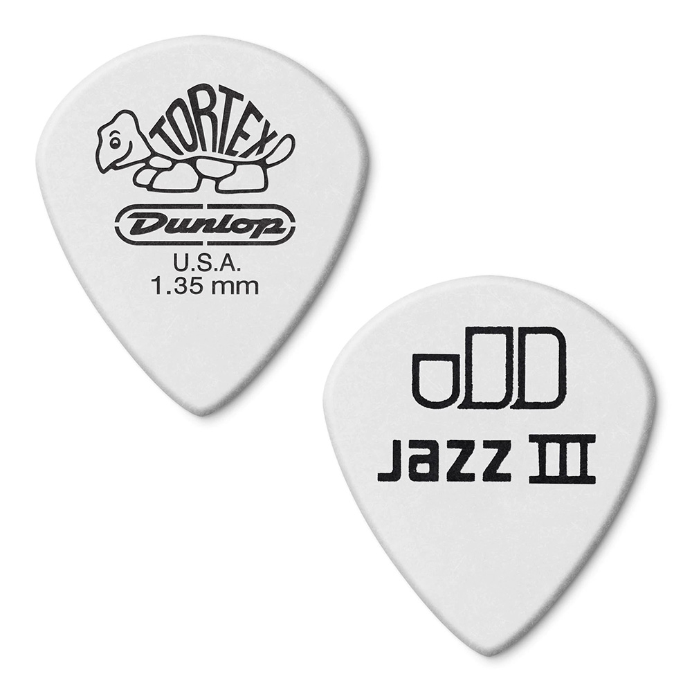 Jim Dunlop <br>478 Tortex White Jazz III 1.35mm 12Zbg