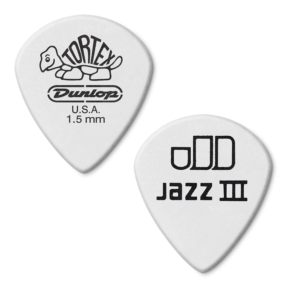 Jim Dunlop <br>478 Tortex White Jazz III 1.5mm 12Zbg