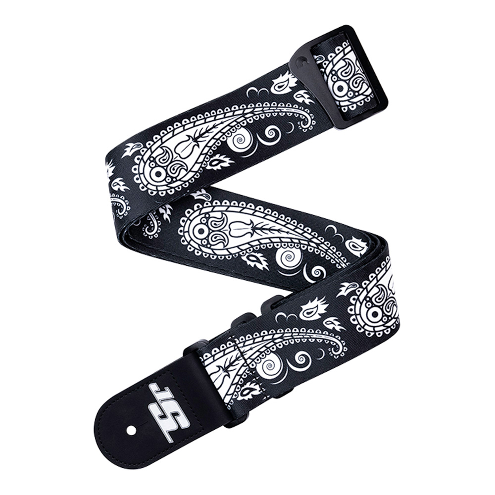 D'Addario <br>Joe Satriani Polyester Swivel Guitar Strap, Black Paisely [50JSSV17]