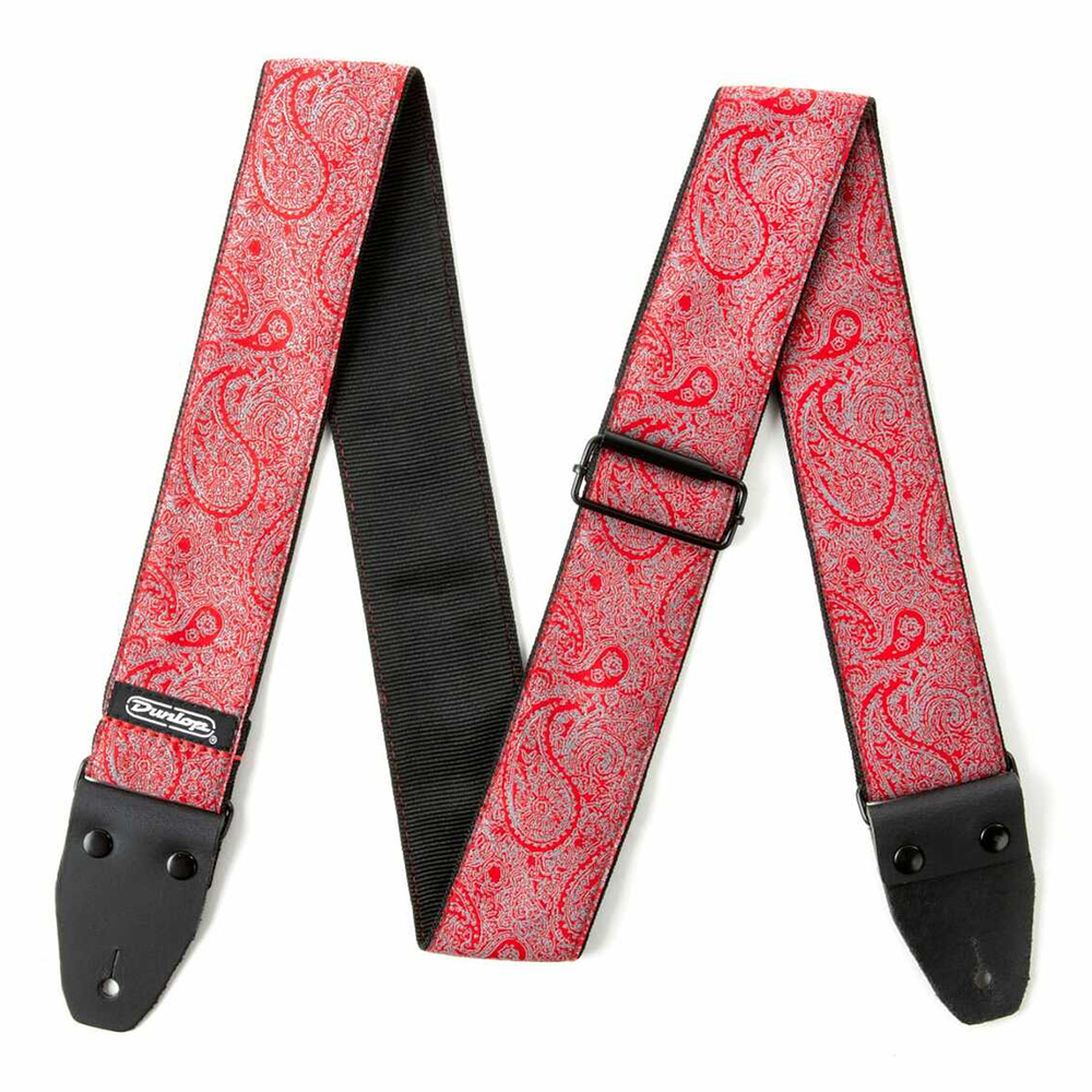 Jim Dunlop <br>JACQUARD PAISLEY RED STRAP [D67-11]