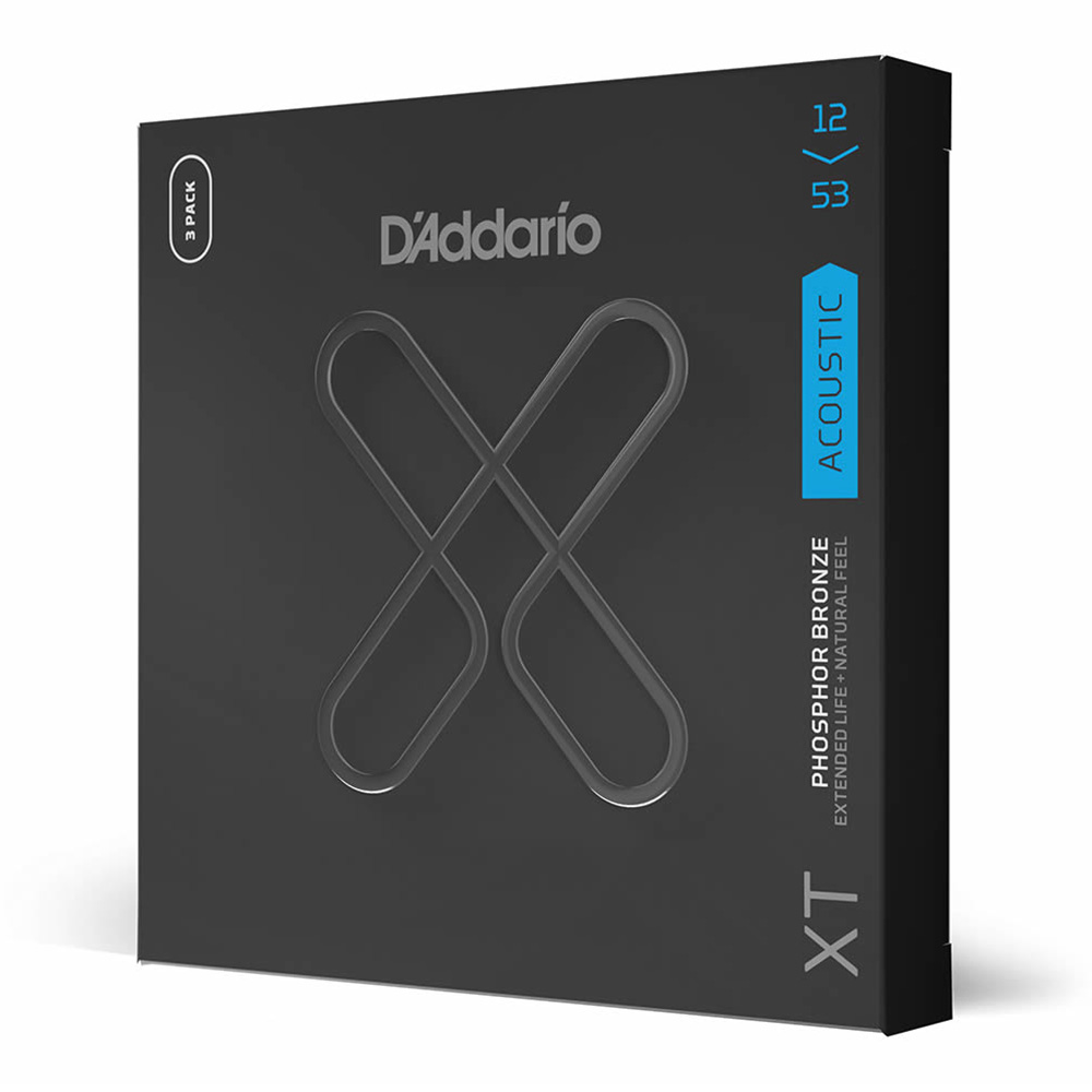 D'Addario <br>XTAPB1253-3P XT Phosphor Bronze Regular Light 12-53 3pack