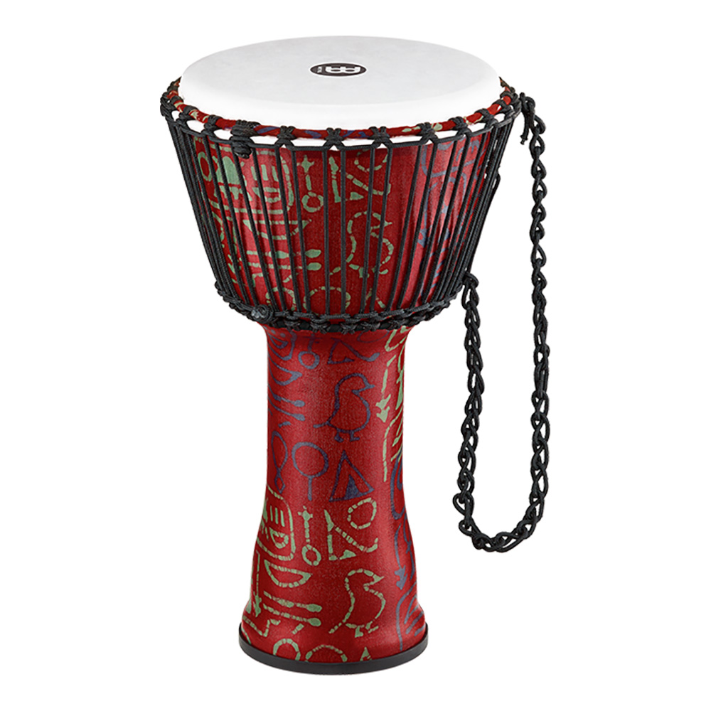 MEINL <br>Rope Tuned Travel Series Djembe, Synthetic Head - 10" Pharaoh's Script [PADJ1-M-F]