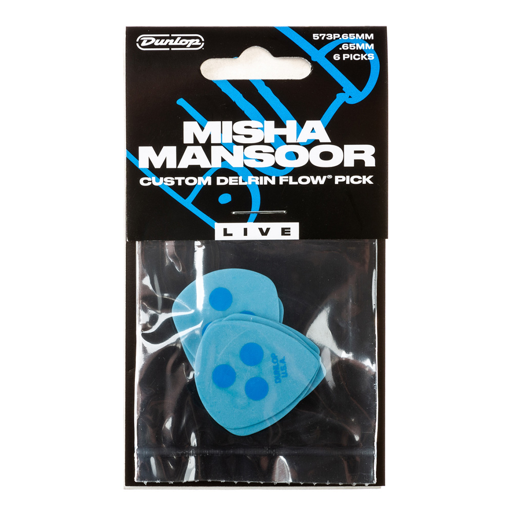 Jim Dunlop <br>573P065MM Misha Mansoor Custom Delrin Flow Pick 0.65mm Players Pack