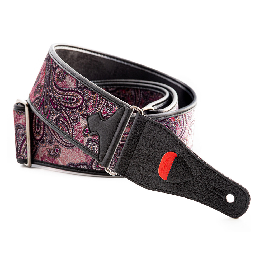 Right On! STRAPS <br>PAISLEY VELVET-60 Burgundy