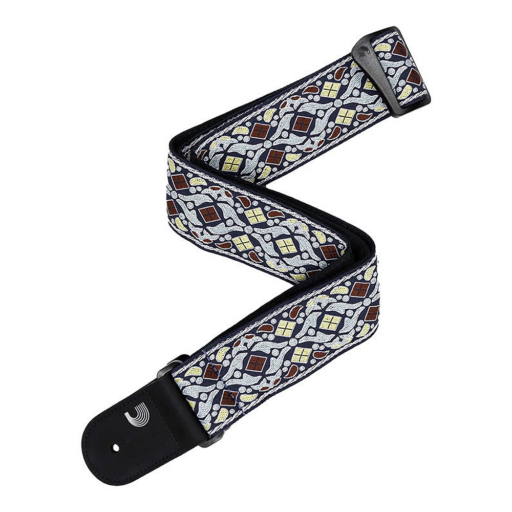 D'Addario <br>Eco Comfort Guitar Strap, Jacquard Model, Navy [50RW01]