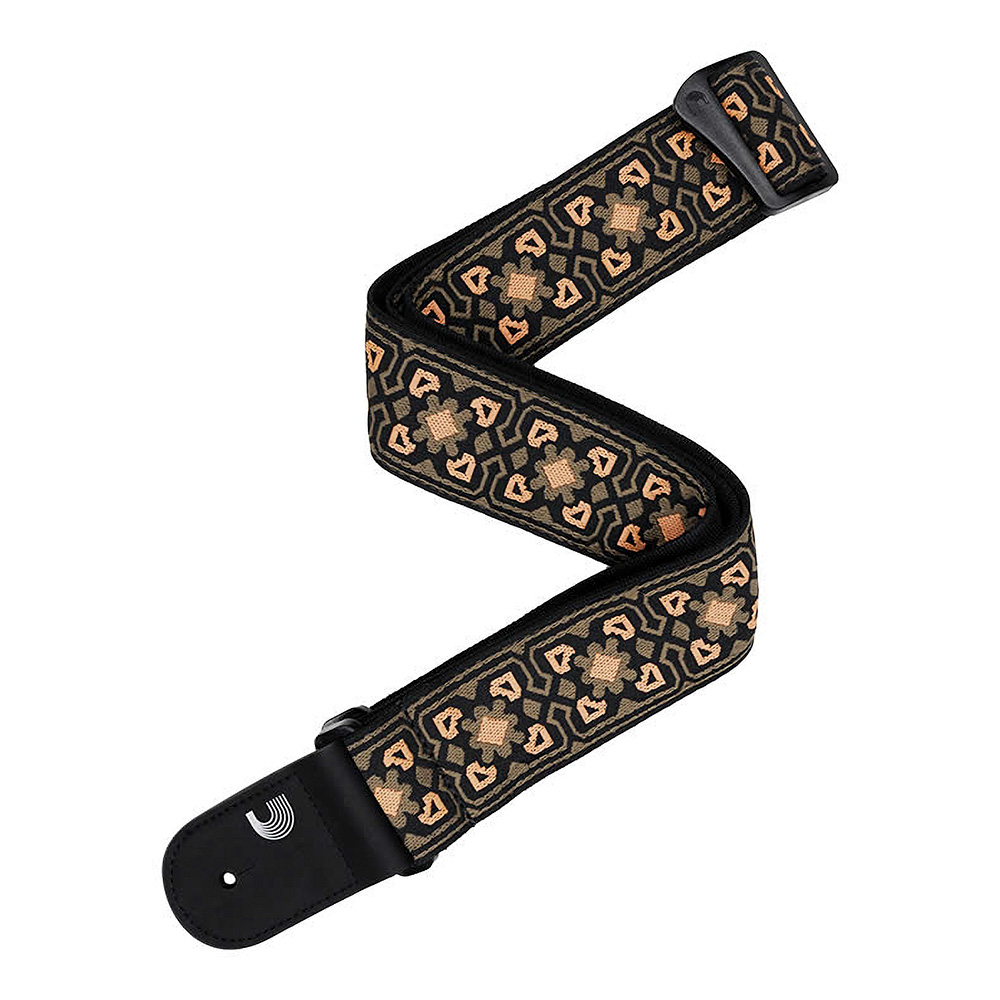 D'Addario <br>Eco Comfort Guitar Strap, Jacquard Model, Brown & Orange [50RW02]