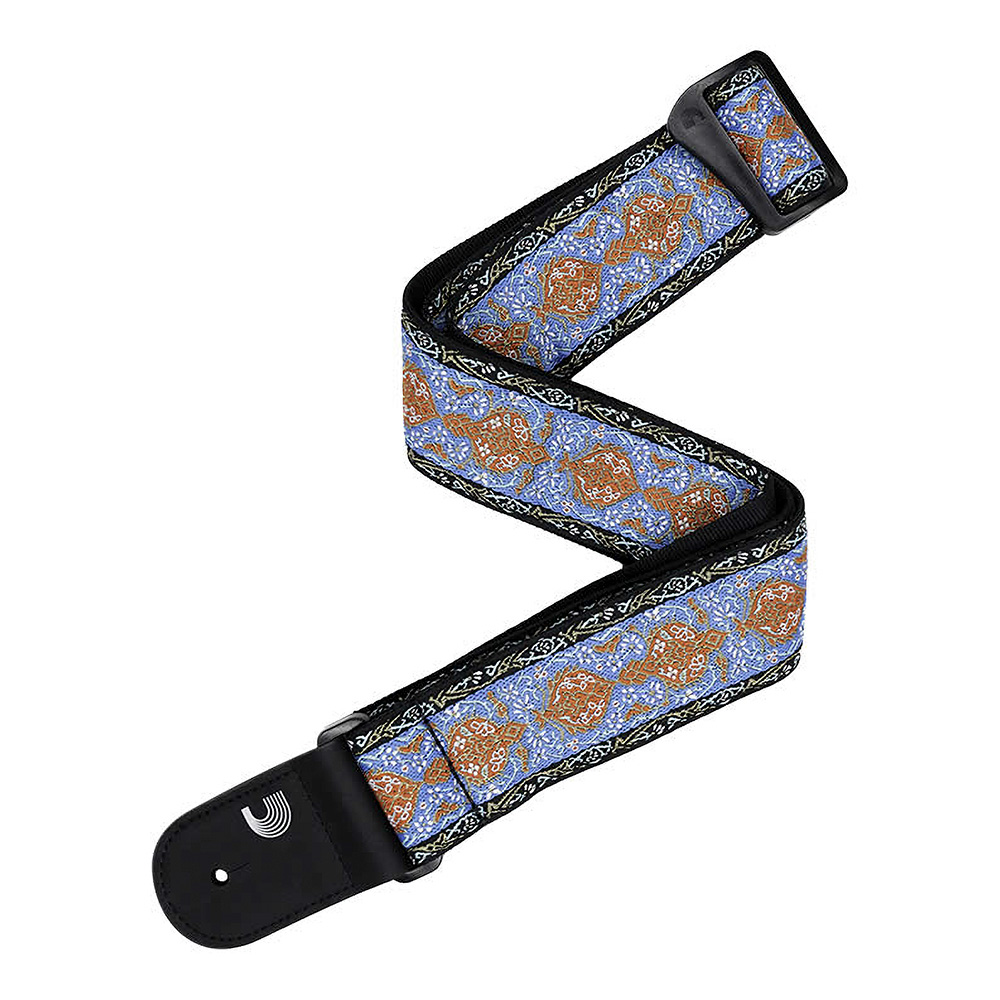 D'Addario <br>Eco Comfort Guitar Strap, Jacquard Model, Blue & Orange [50RW05]