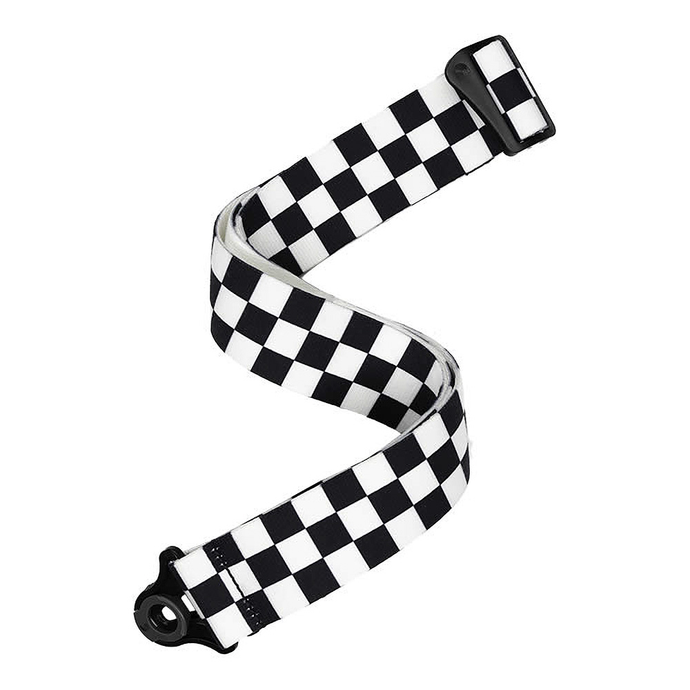 D'Addario <br>Auto Lock Guitar Strap : Skater Series, Checkerboard, BK/WH [50BAL13]