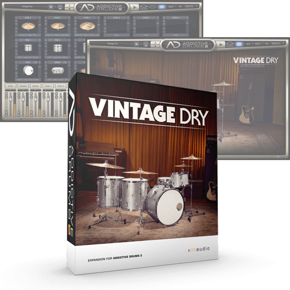 XLN Audio <br>Addictive Drums 2 ADpak Vintage Dry ダウンロード版