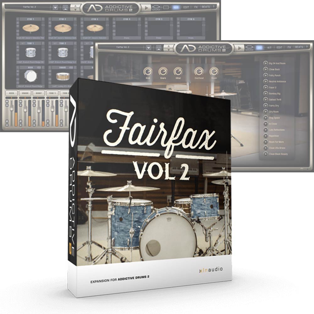 XLN Audio <br>Addictive Drums 2 ADpak Fairfax Vol. 2 ダウンロード版