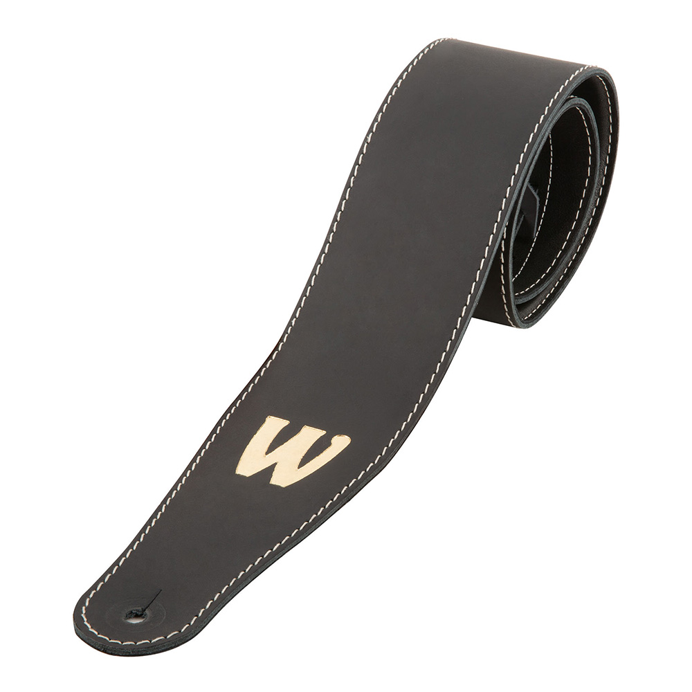 Warwick <br>Teambuilt Genuine Leather Bass Strap Black/Gold