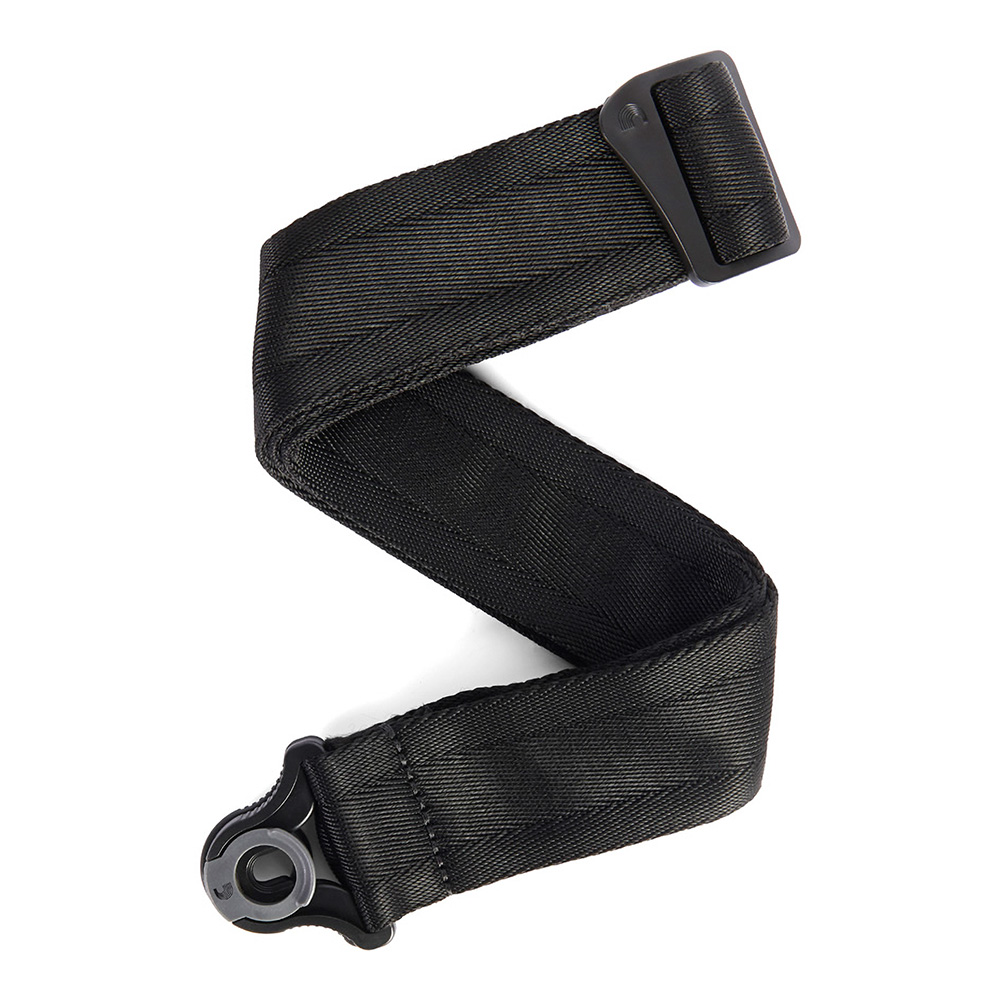 D'Addario <br>Auto Lock Nylon Guitar Strap - Black [50BAL00]