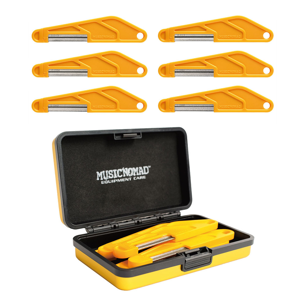 MUSIC NOMAD <br>MN670 [6 pc. Acoustic Guitar Diamond Coated Nut File Set - Light/Medium Strings, with Storage Case]