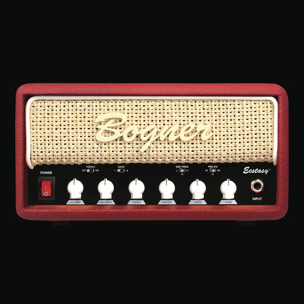 Bogner <br>Ecstasy Mini Head Custom Color Red Tolex/Brown Grill/White Piping [White knobs]