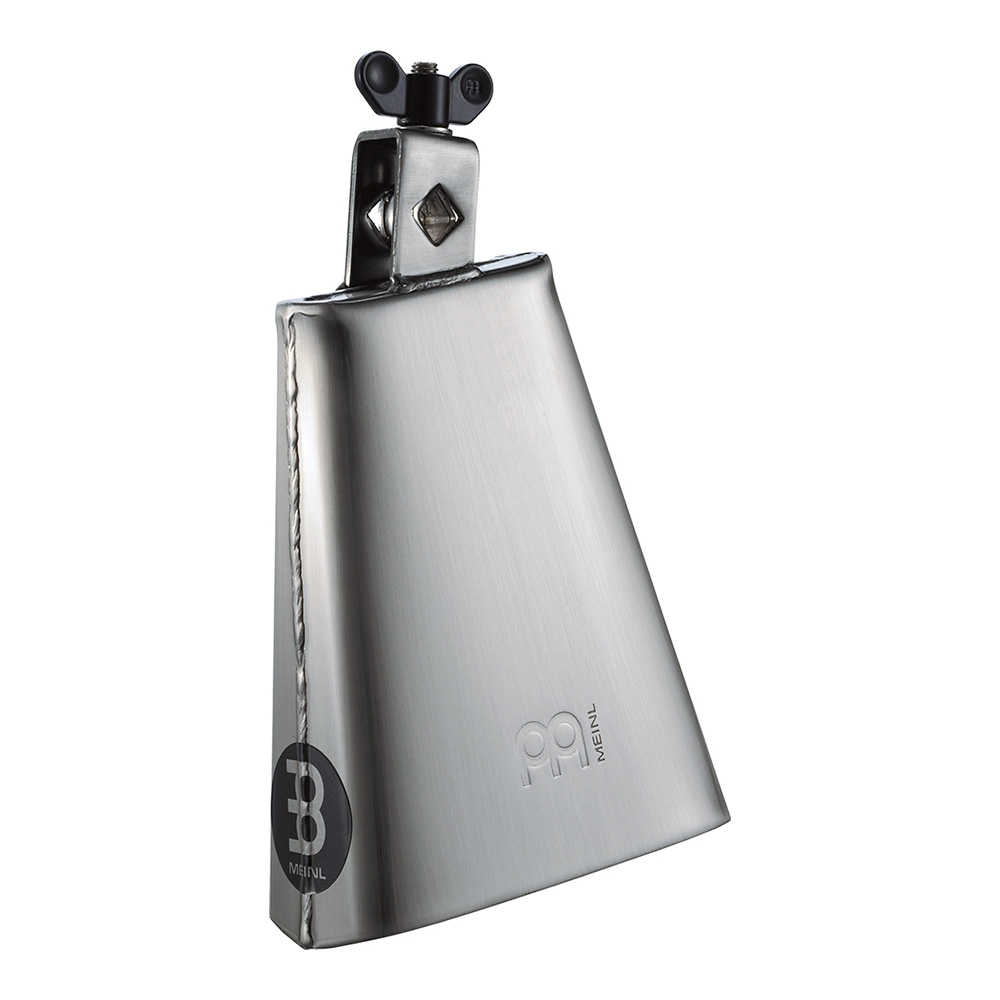 MEINL <br>Chrome & Steel Finish Cowbell, 6 1/4" - Hand Brushed Steel [STB625]