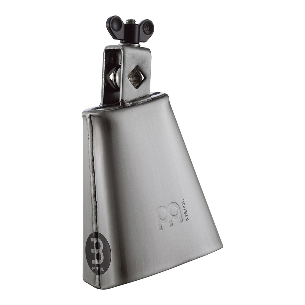 MEINL <br>Chrome & Steel Finish Cowbell, 4 1/2" low pitch - Hand Brushed Steel [STB45L]