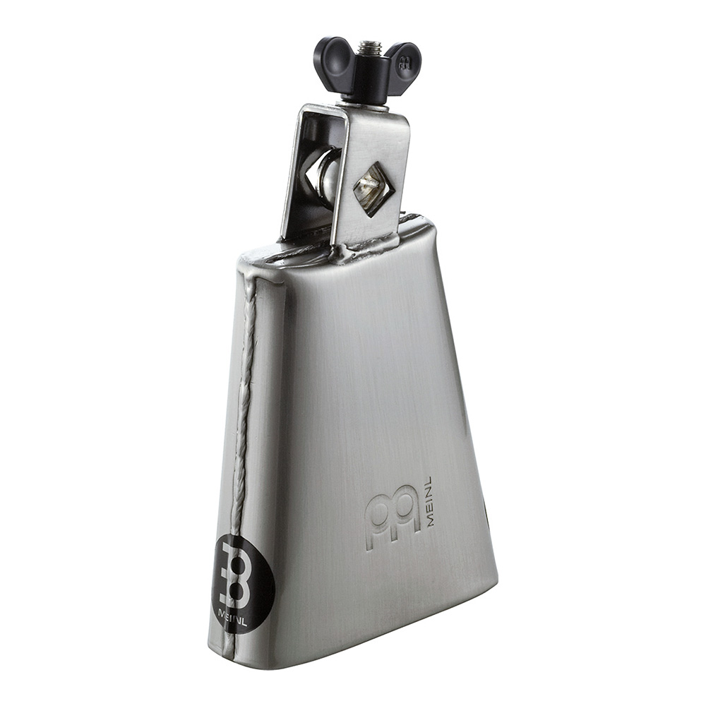 MEINL <br>Chrome & Steel Finish Cowbell, 4 1/2" high pitch - Hand Brushed Steel [STB45H]