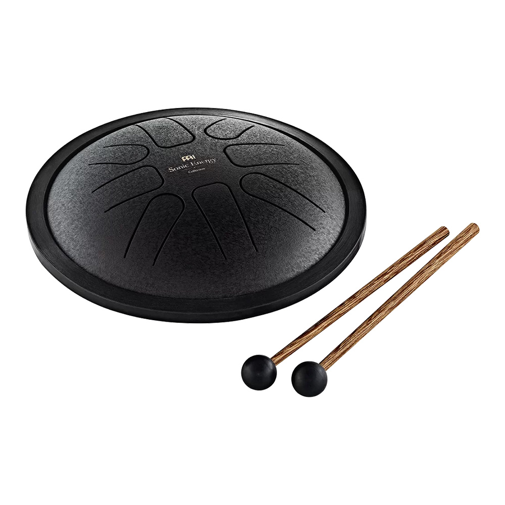 MEINL Sonic Energy <br>7" Small Steel Tongue Drum, F Minor, 8 Notes, Black [SSTD1BK]