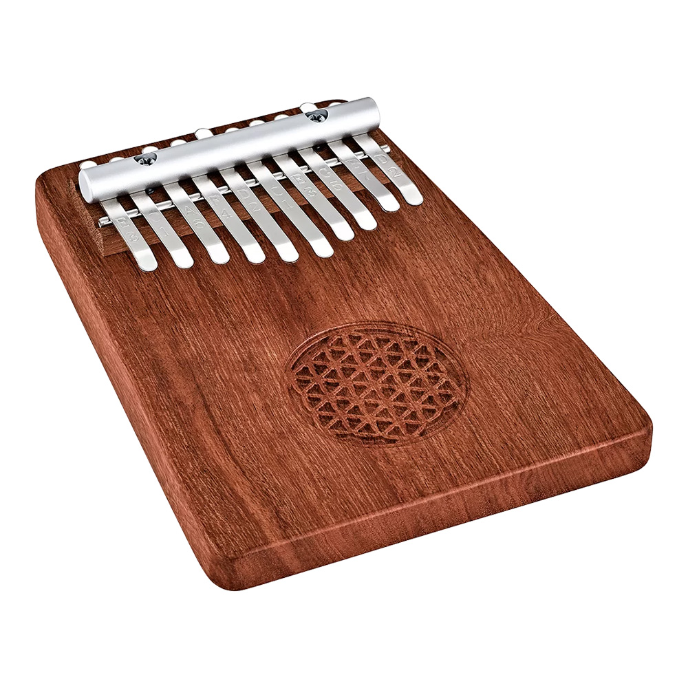 MEINL <br>Solid Kalimba / 10 Notes - Zambesi Redwood, Flower of Life Symbol [KL1002FOL]