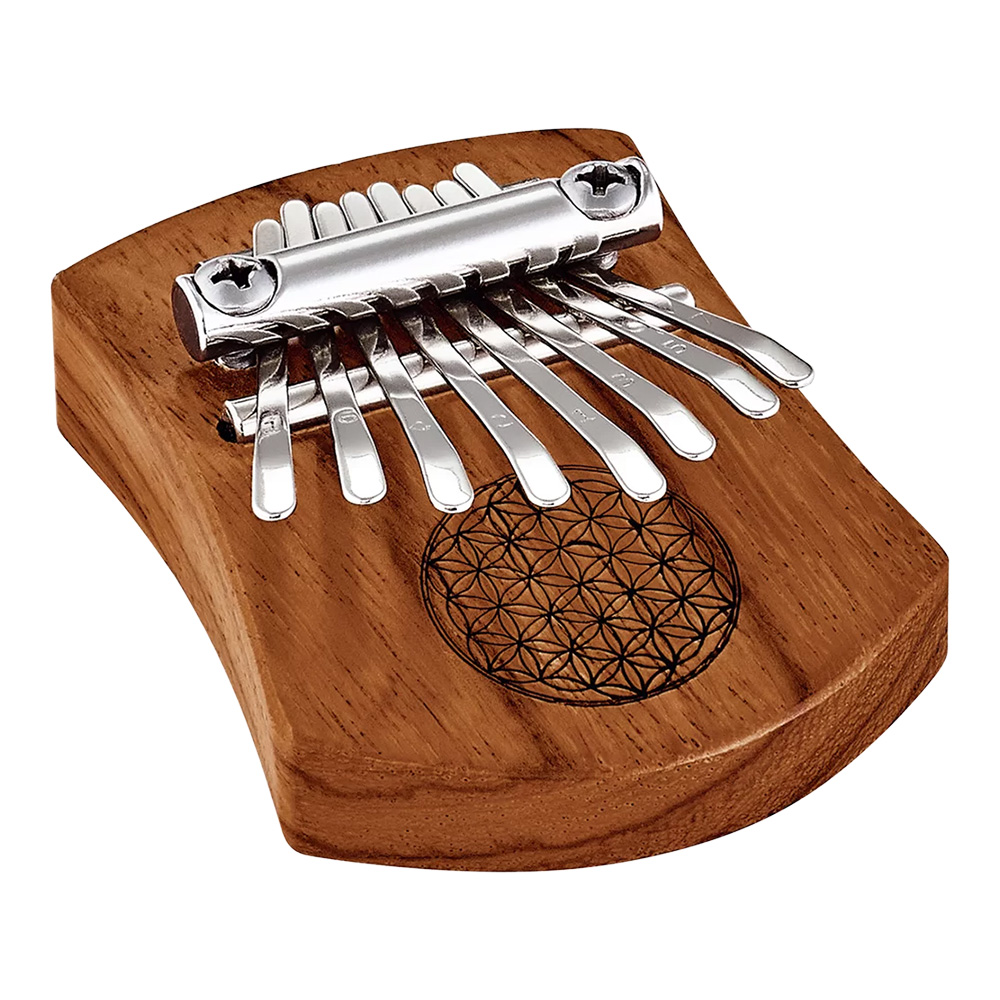 MEINL <br>Solid Kalimba / 8 Notes - Red Zebrawood, Flower of Life Symbol [KL802FOL]