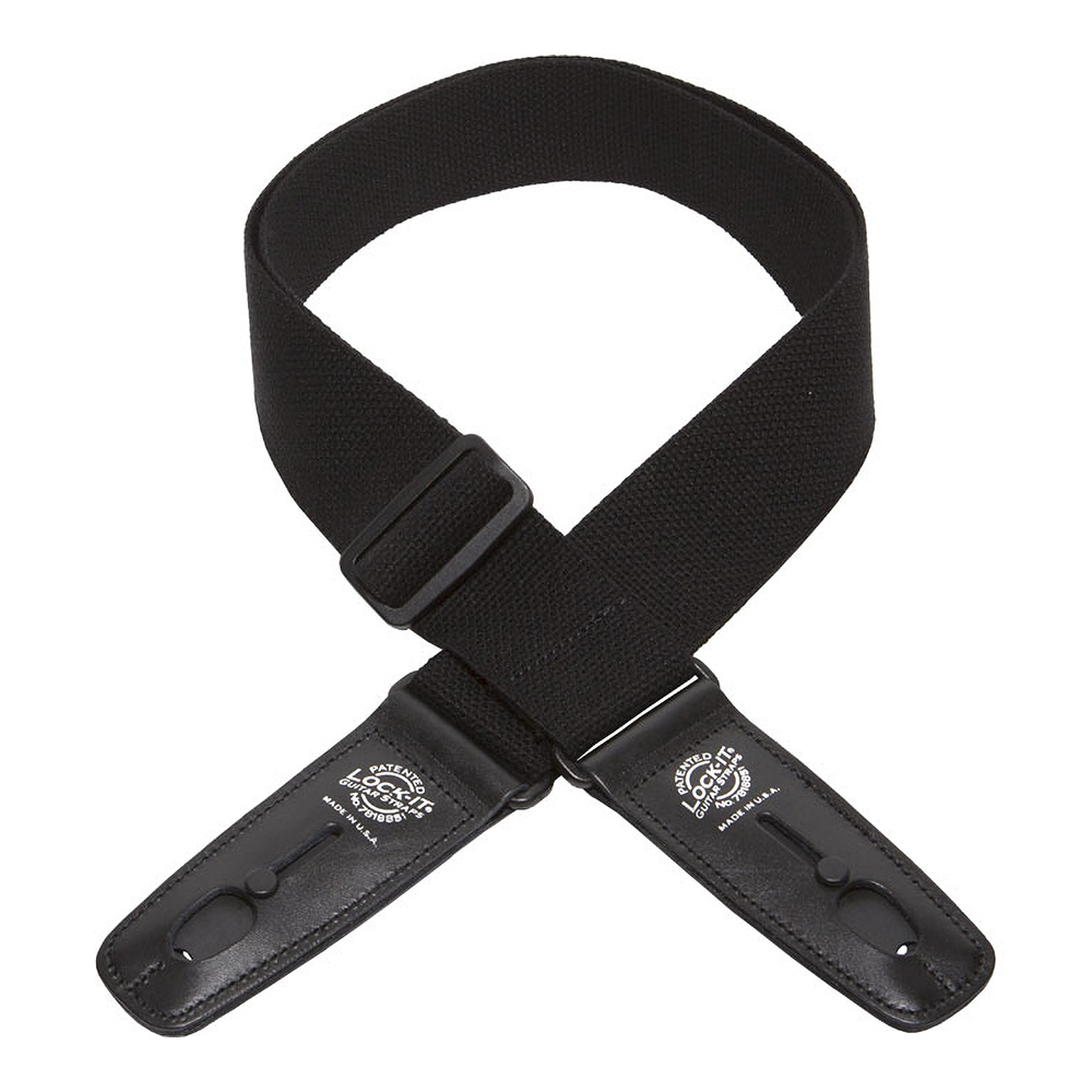 Lock-It Guitar Straps <br>Cotton Pro 2" [LIS 013 C2-BLK]