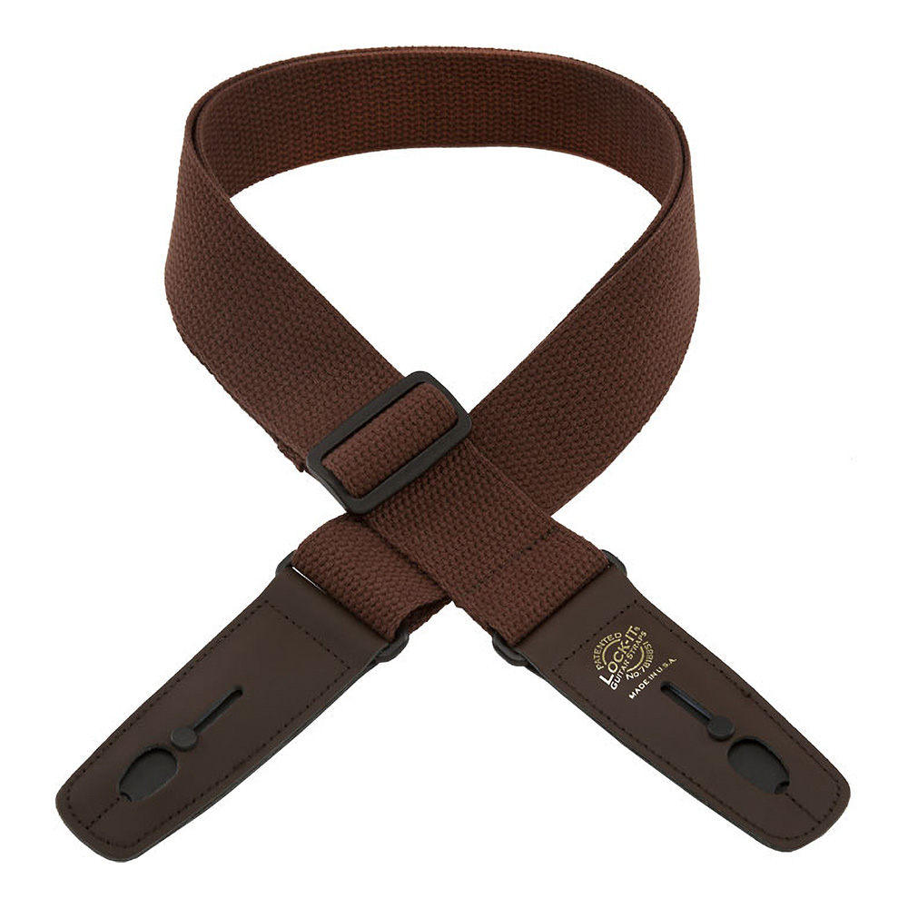 Lock-It Guitar Straps <br>Cotton Pro 2" [LIS 048 C2-BRN/BRN]