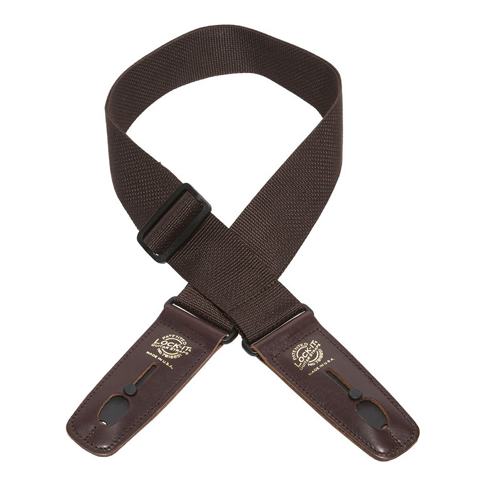 Lock-It Guitar Straps <br>Poly Pro 2" [LIS 006 P2-BRN/BRN]