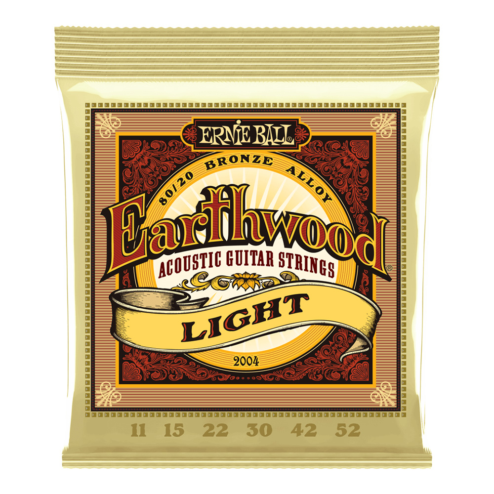 ERNIE BALL <br>#2004 Earthwood Light 80/20 Bronze 11-52