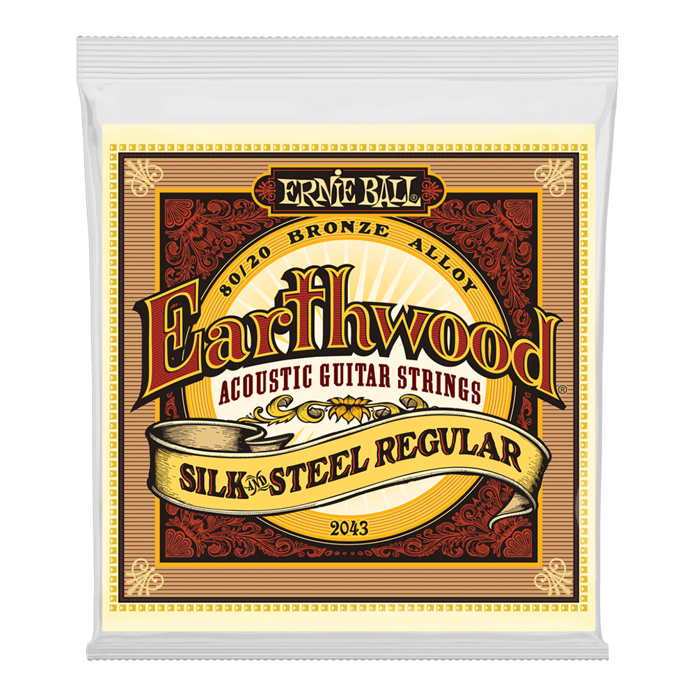 ERNIE BALL <br>#2043 Earthwood Silk & Steel Regular 80/20 Bronze 13-56