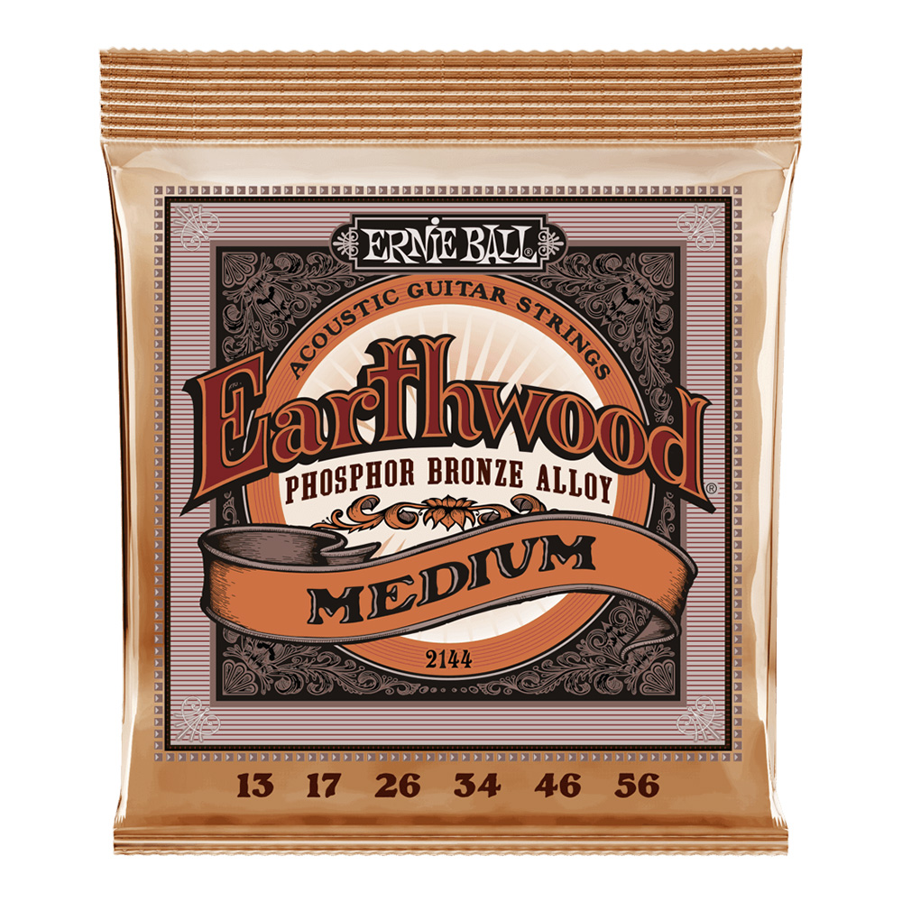 ERNIE BALL <br>#2144 Earthwood Medium Phosphor Bronze 13-56