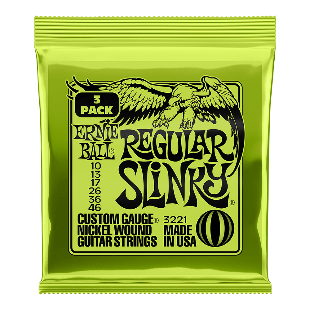 ERNIE BALL <br>#3221 Regular Slinky Nickel Wound 10-46 [3-Pack]