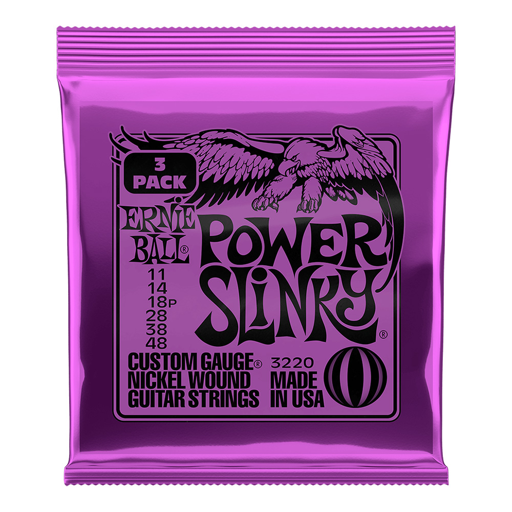 ERNIE BALL <br>#3220 Power Slinky Nickel Wound 11-48 [3-Pack]