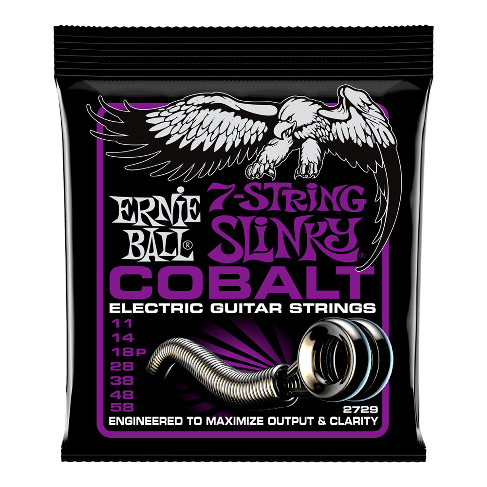 ERNIE BALL <br>#2729 Power Slinky Cobalt 7-String 11-58