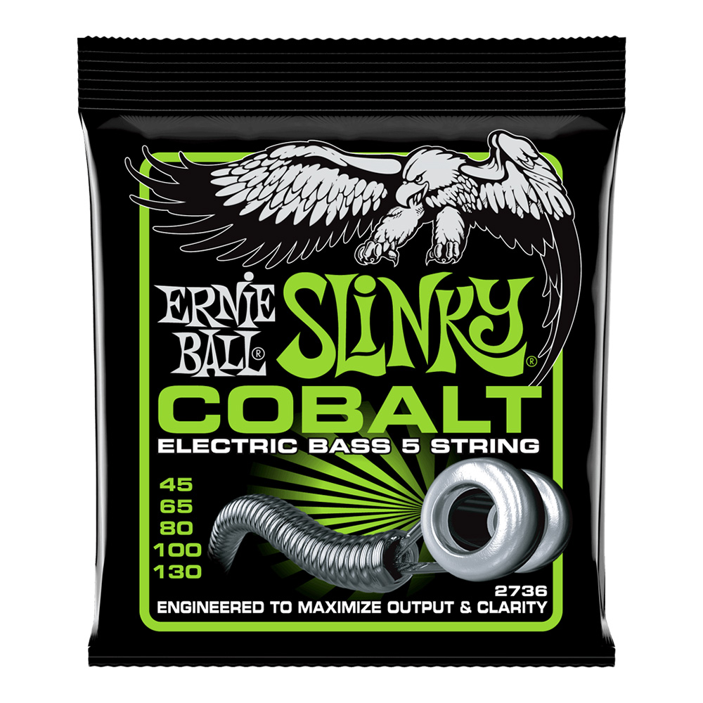 ERNIE BALL <br>#2736 Bass 5 Slinky Cobalt 45-130