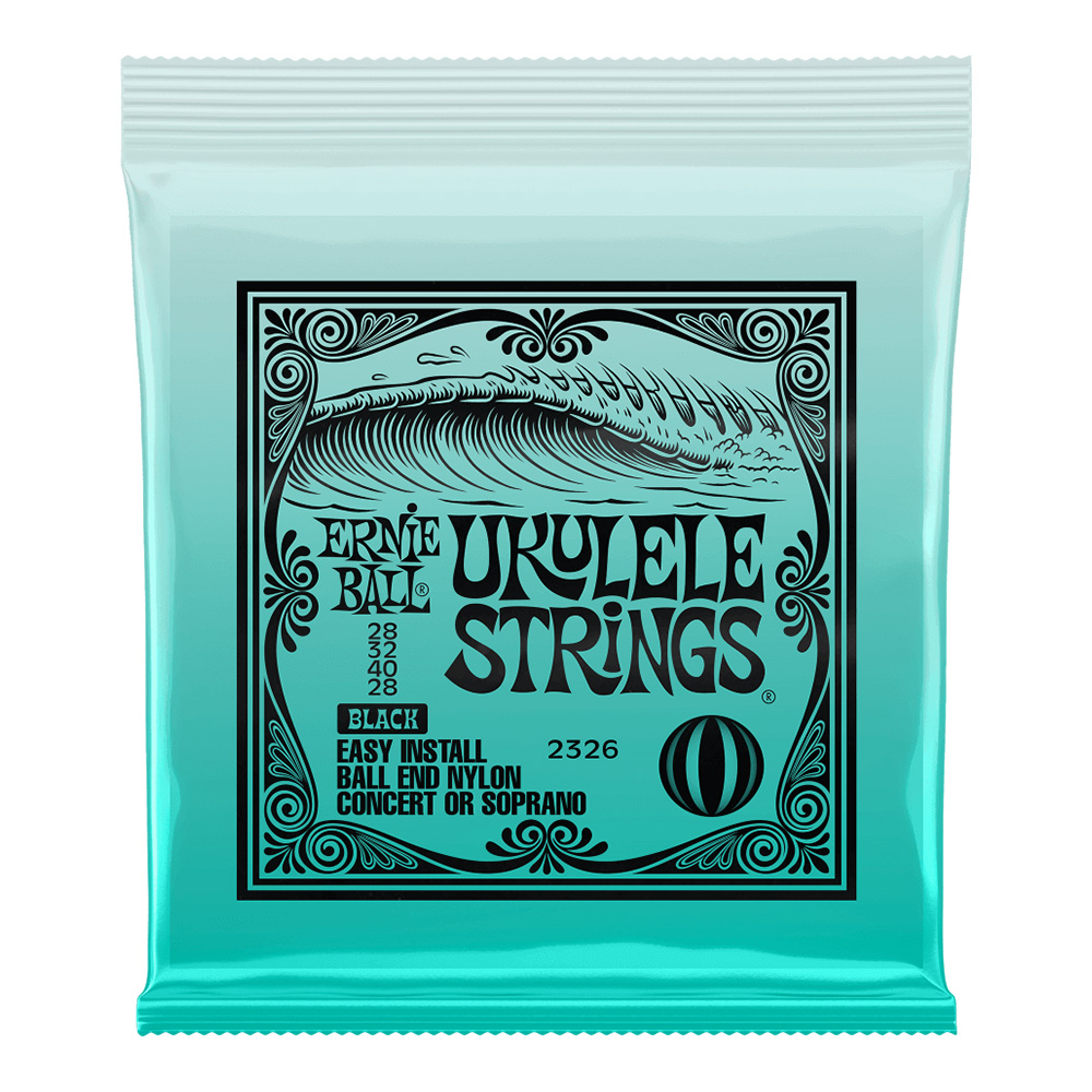 ERNIE BALL <br>#2326 Ukulele Ball End Nylon Strings Black